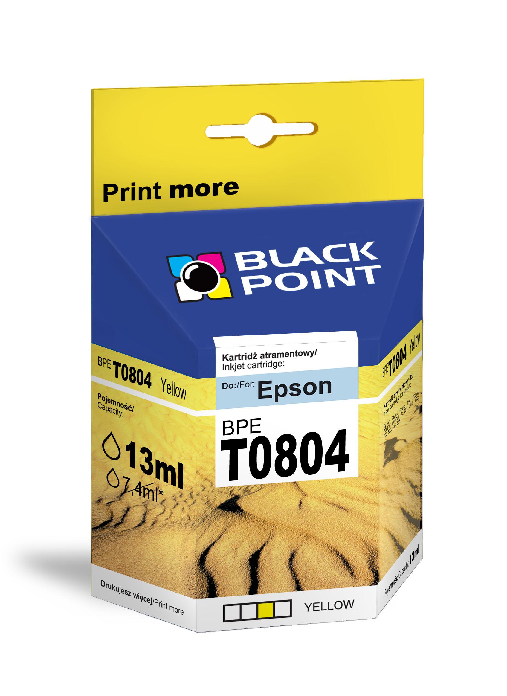 CMYK - Black Point tusz BPET0804 zastępuje Epson T0804, żółty