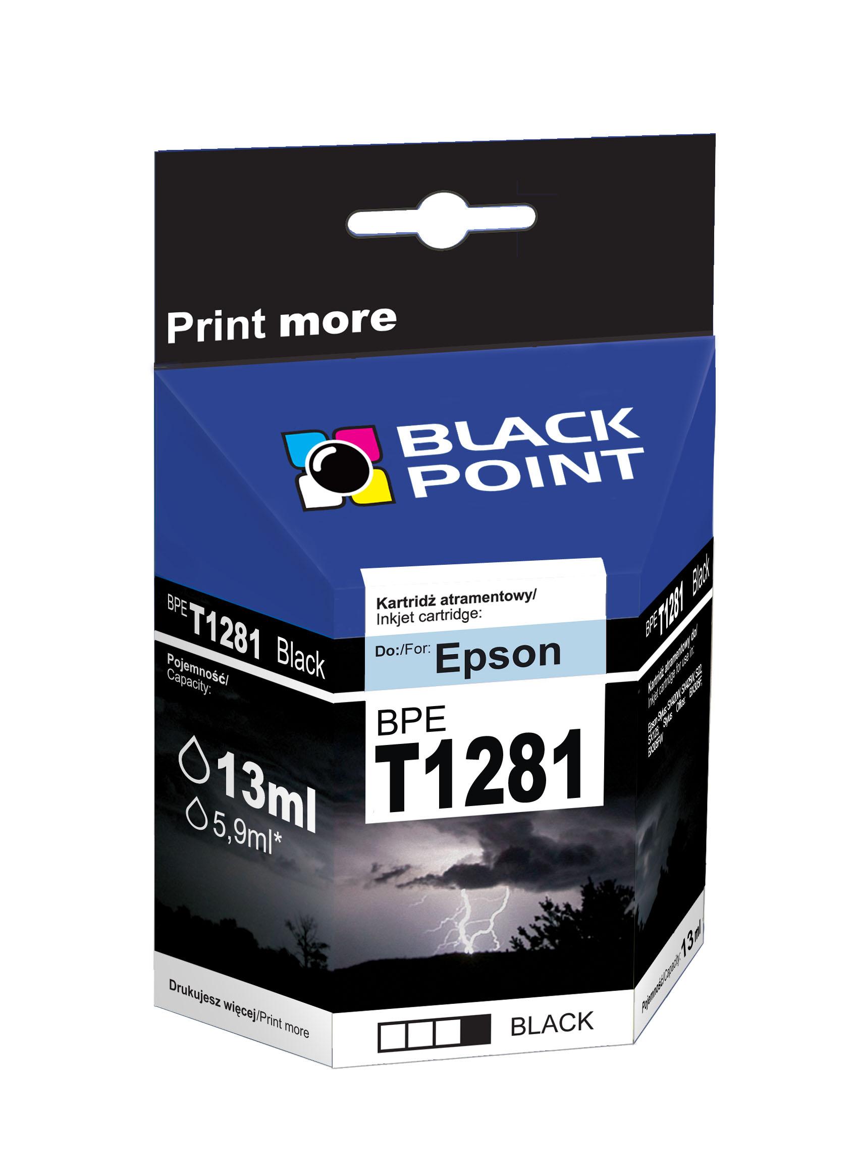CMYK - Black Point tusz BPET1281 zastpuje Epson T1281, czarny