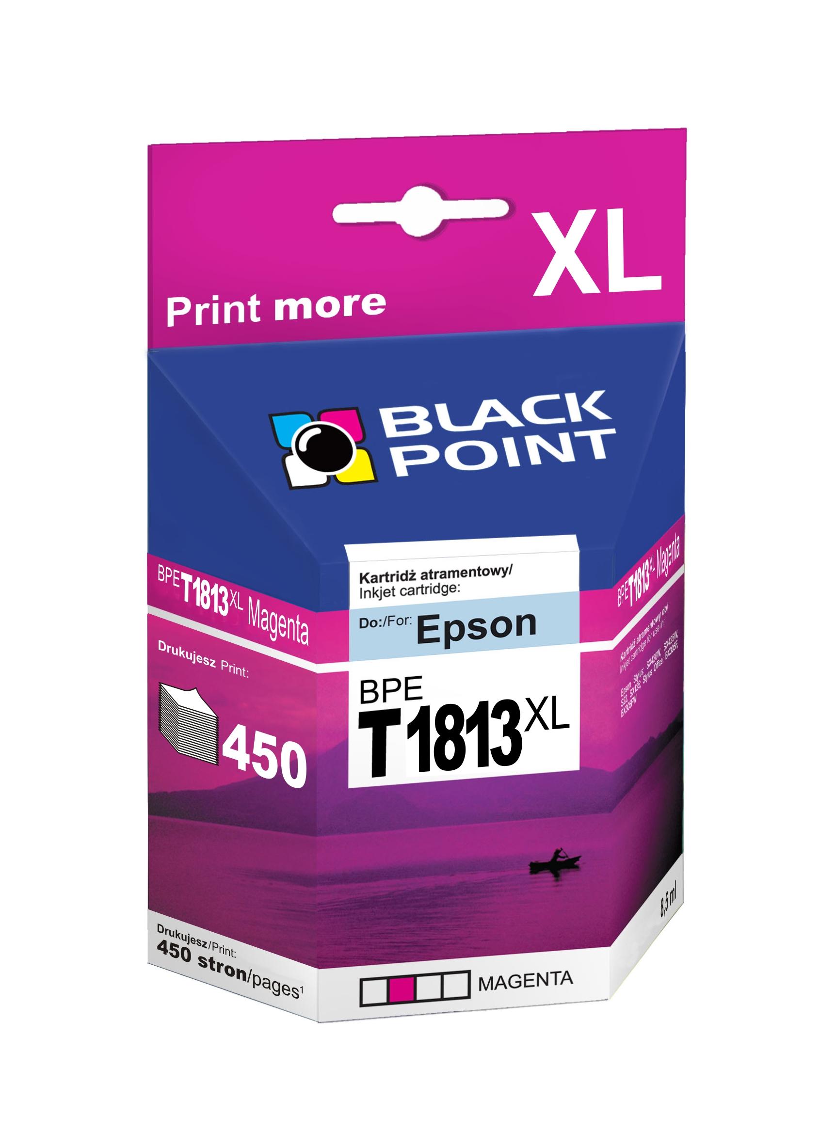 CMYK - Black Point tusz BPET1813XL zastpuje Epson T1813, czerwony