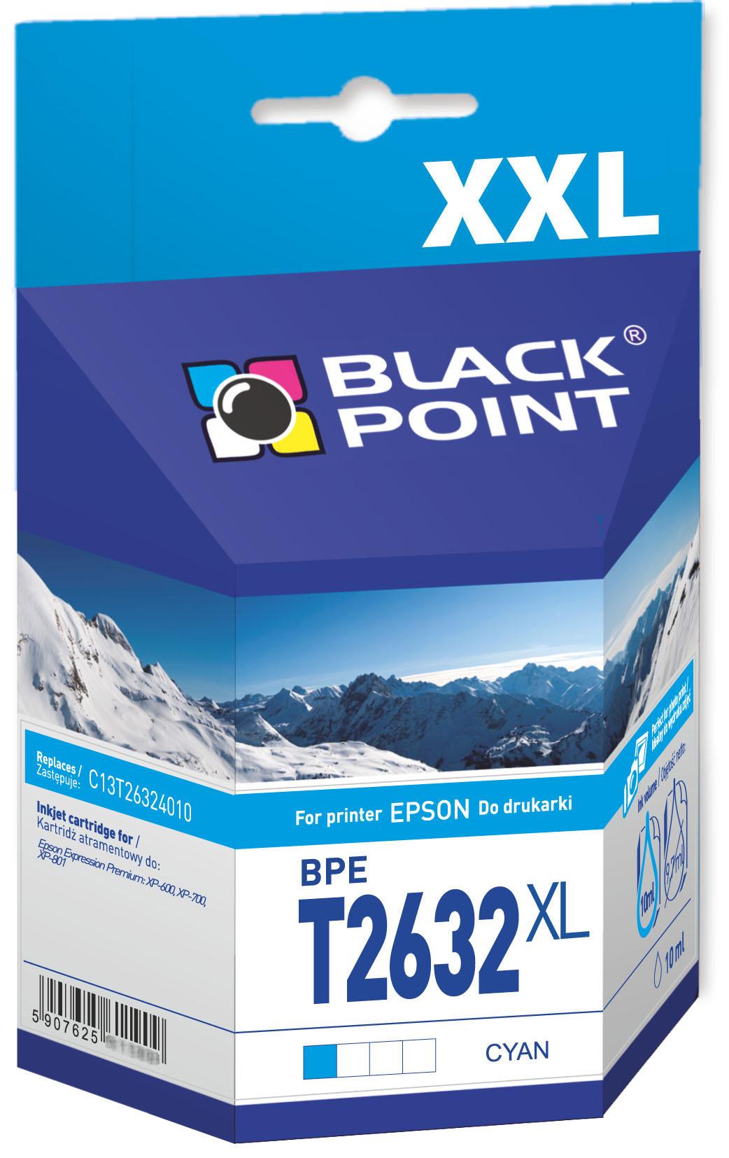 CMYK - Black Point tusz BPET2632XL zastpuje Epson C13T26324010, niebieski