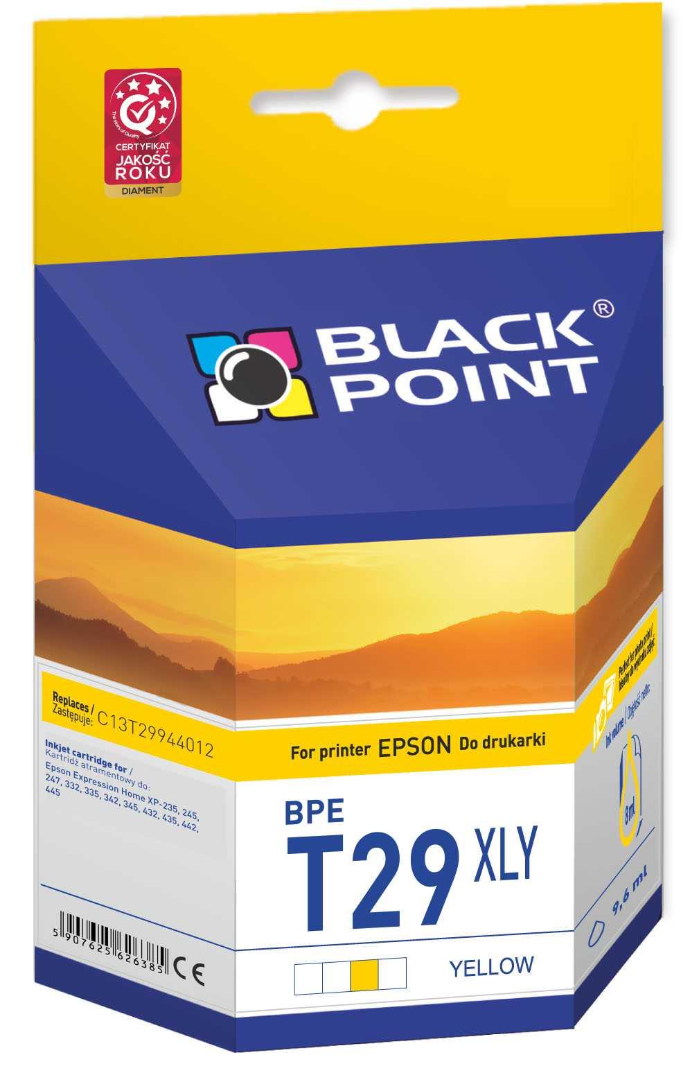 CMYK - Black Point tusz BPET29XLY zastpuje Epson C13T29944012, yellow
