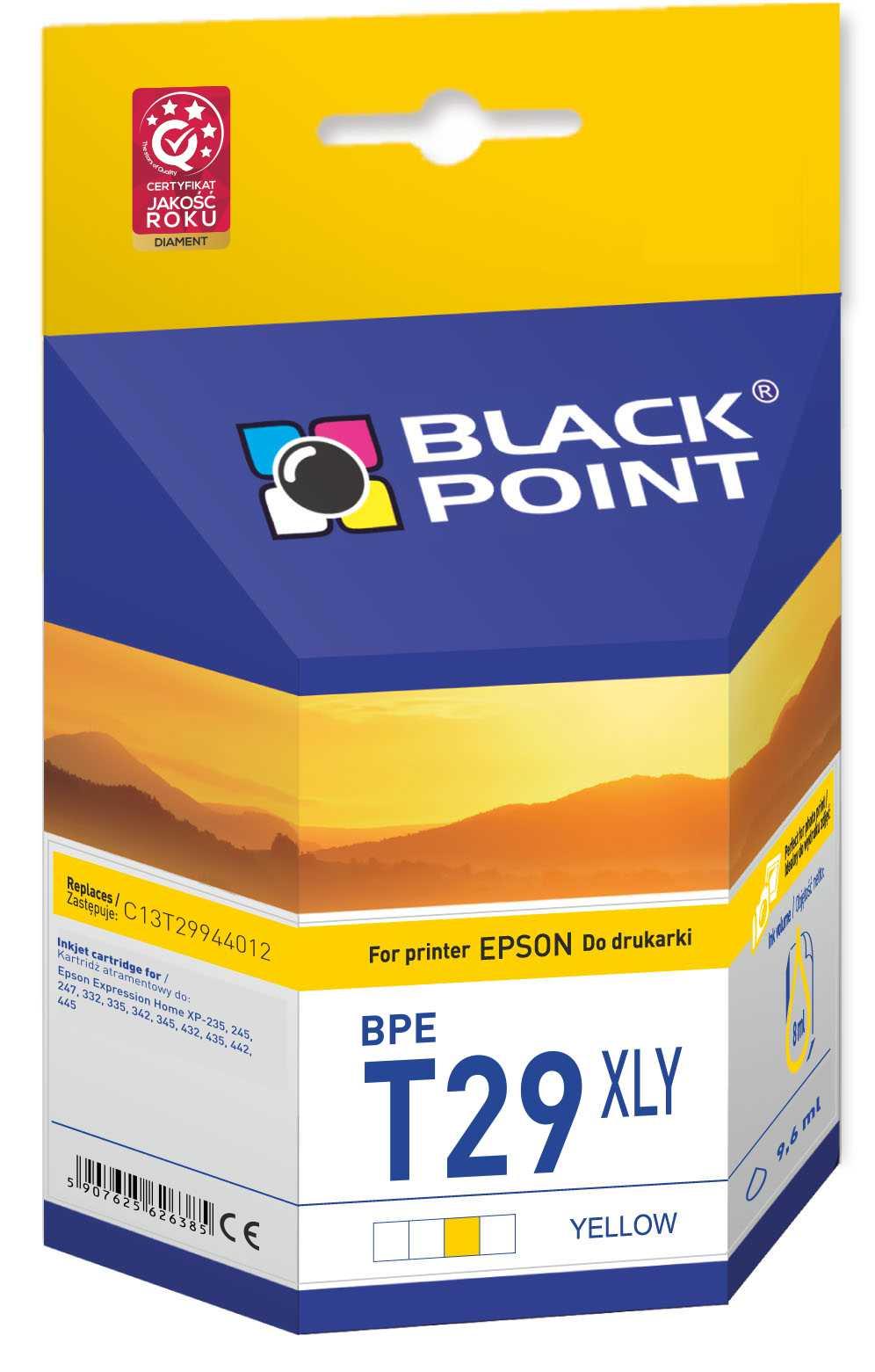 CMYK - Black Point tusz BPET29XLY zastpuje Epson C13T29944012, yellow
