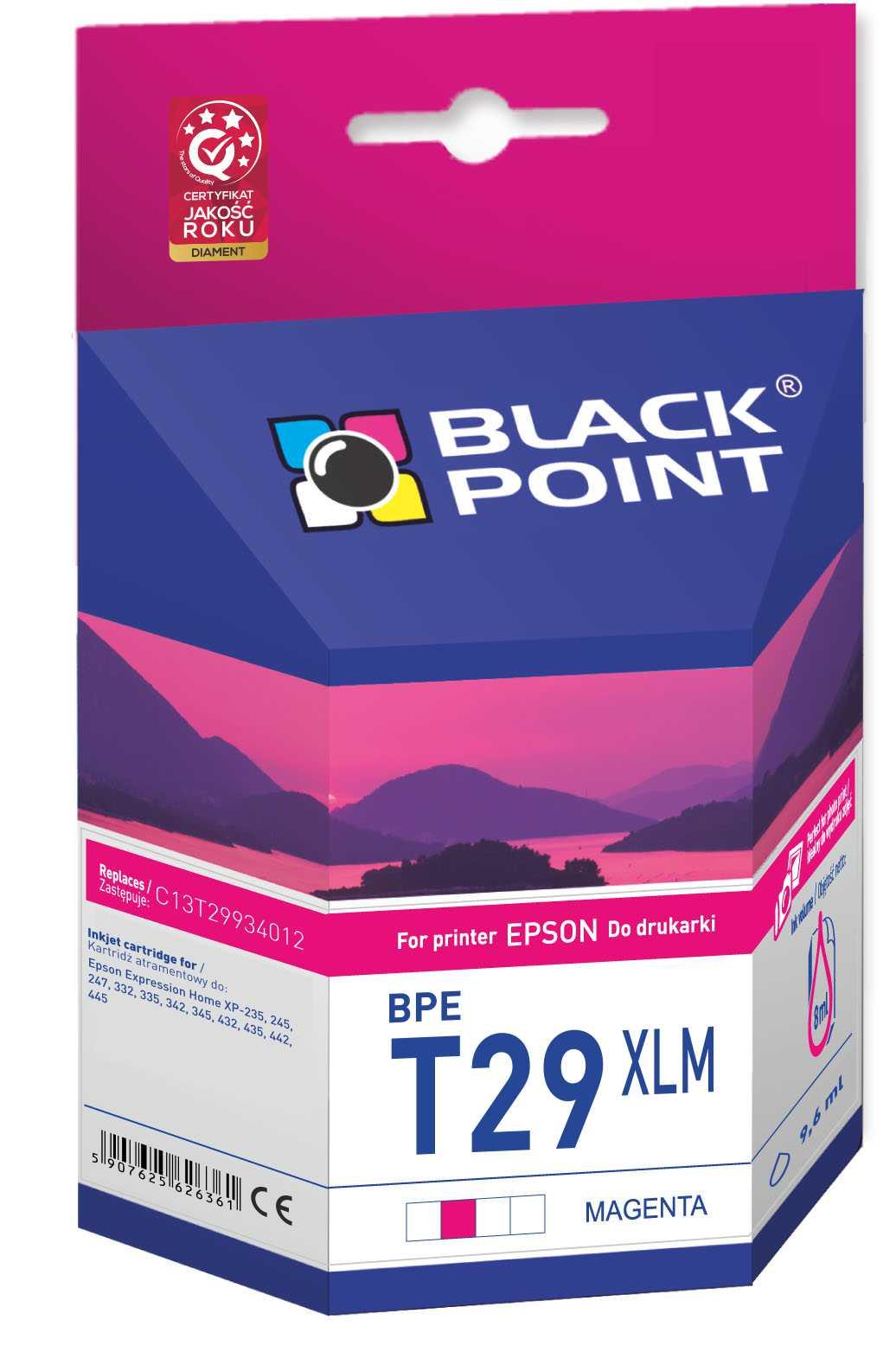 CMYK - Black Point tusz BPET29XLM zastpuje Epson C13T29934012, magenta
