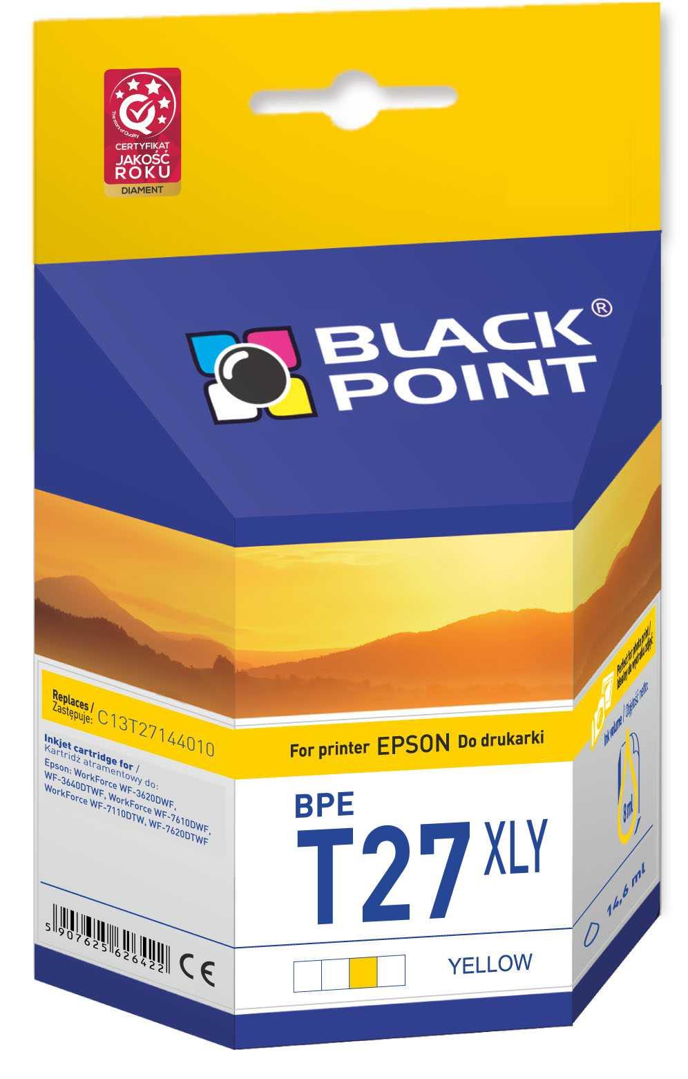 CMYK - Black Point tusz BPET27XLY zastpuje Epson C13T27144010, yellow

