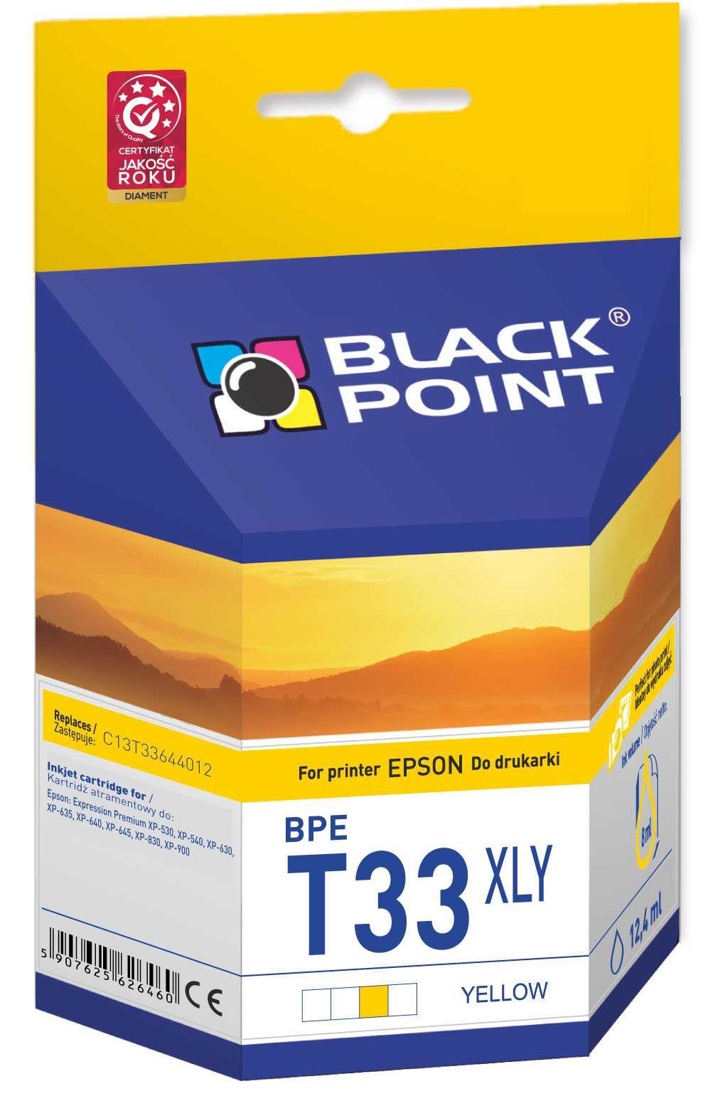 CMYK - Black Point tusz BPET33XLY zastpuje Epson C13T33644012, yellow
