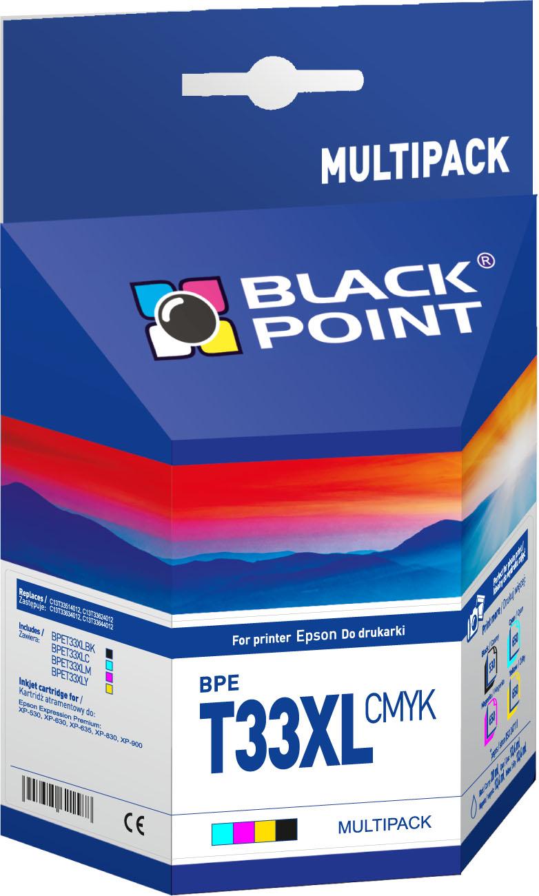 CMYK - Black Point tusz BPET33XLCMYK Zastpuje C13T33514012, C13T33624012, C13T33634012, C13T33644012,   MULTIPACK (CMYK)
