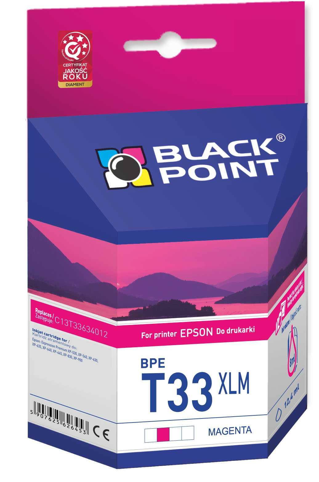 CMYK - Black Point tusz BPET33XLM zastpuje Epson C13T33634012, magenta
