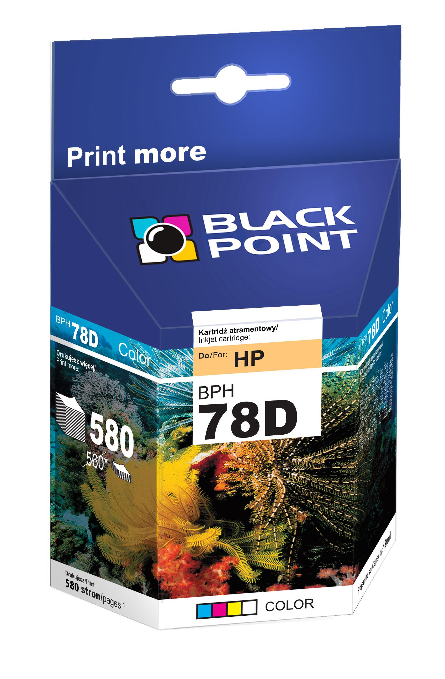 CMYK - Black Point tusz BPH78D zastpuje HP C6578D, trjkolorowy