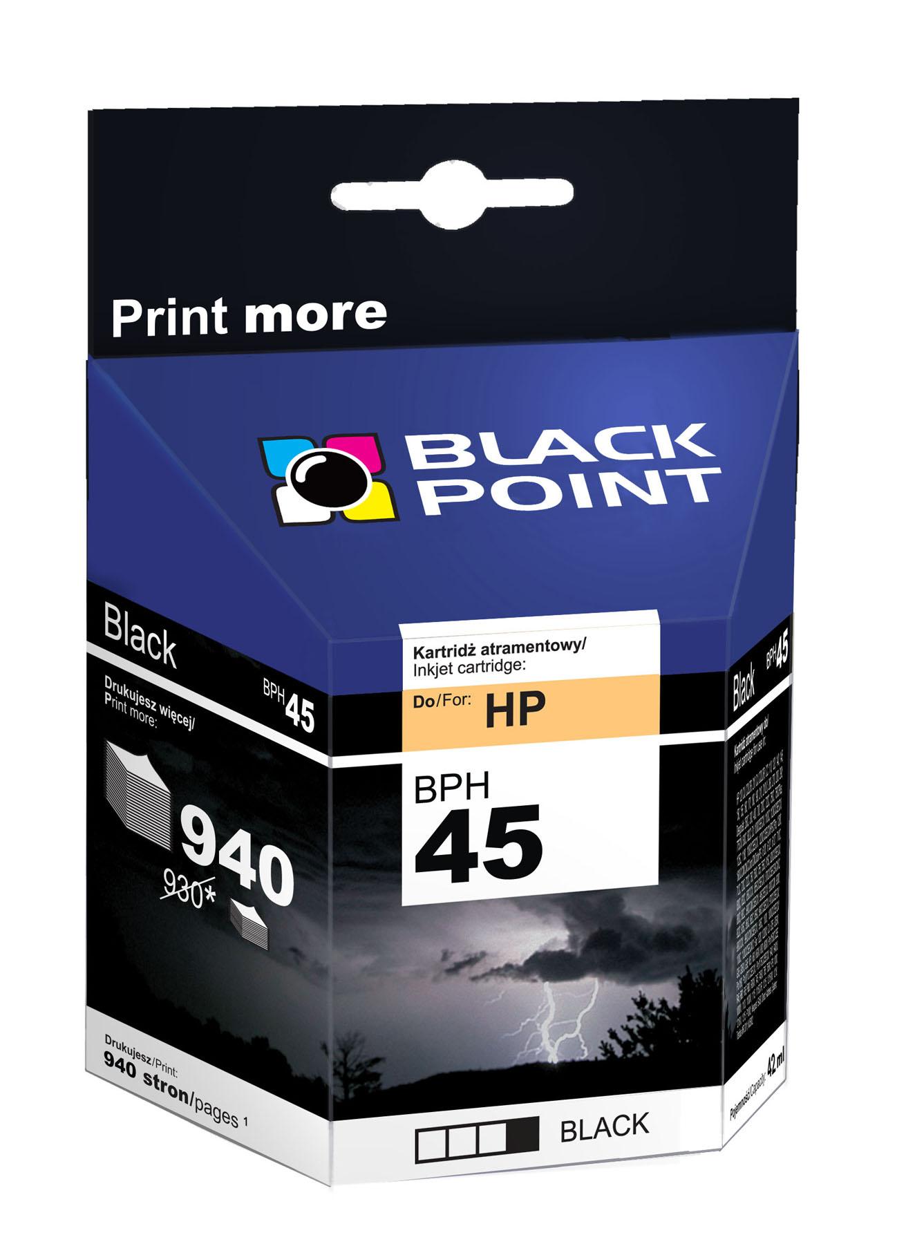 CMYK - Black Point tusz BPH45 zastpuje HP 51645A, czarny