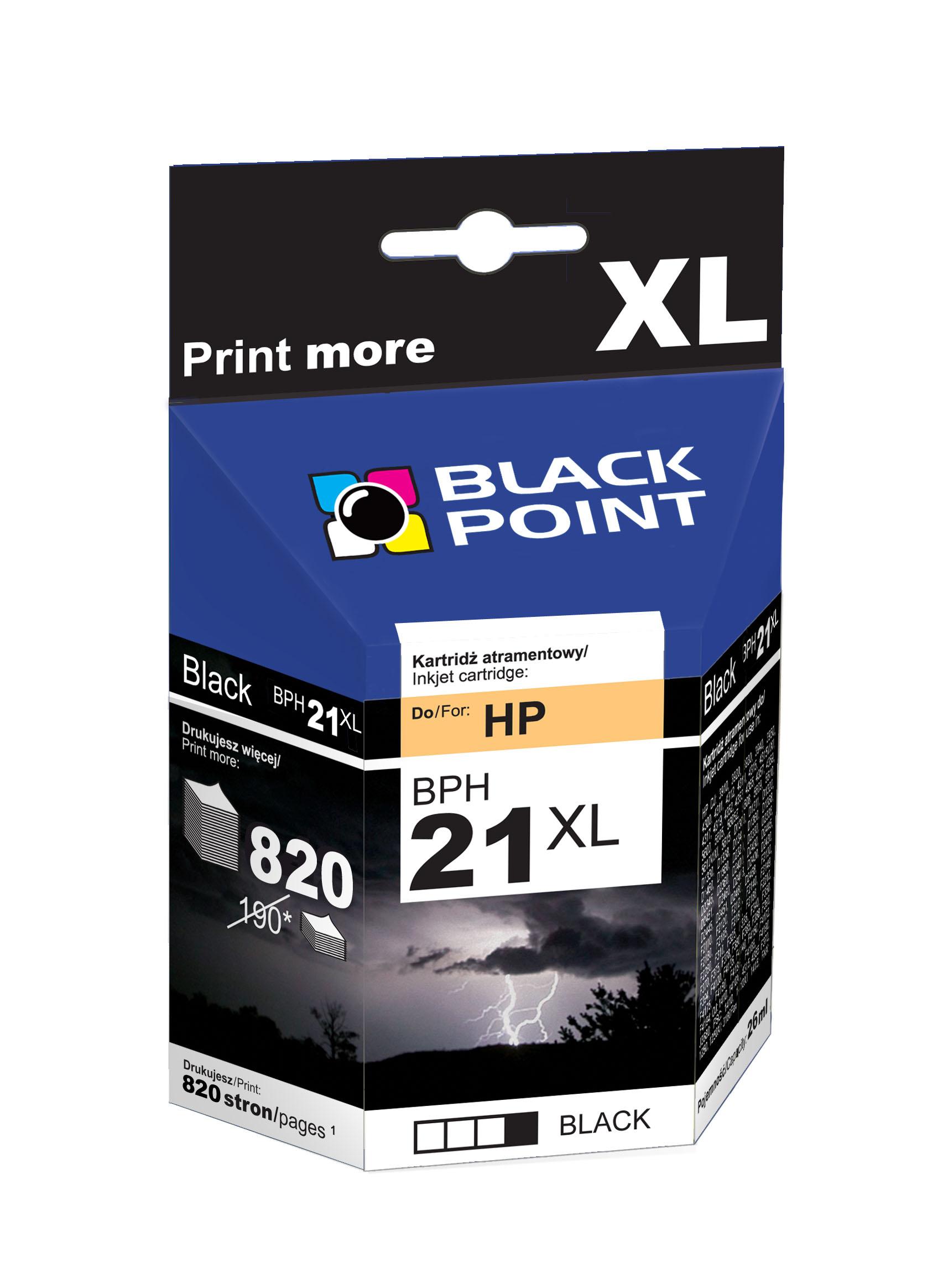 CMYK - Black Point tusz BPH21XL zastpuje HP C9351CE, czarny