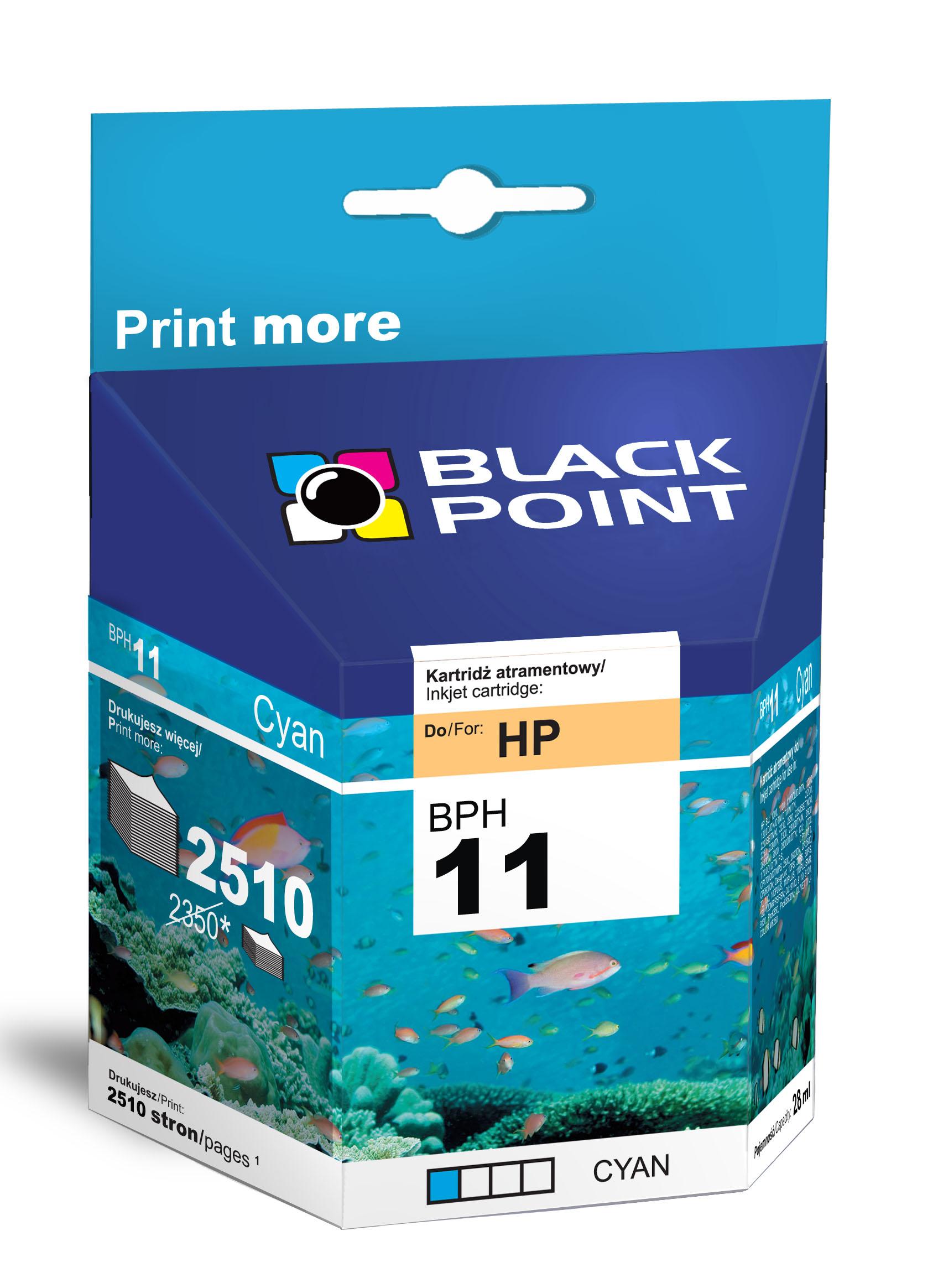 CMYK - Black Point tusz BPH11C zastpuje HP C4836AE,  niebieski
