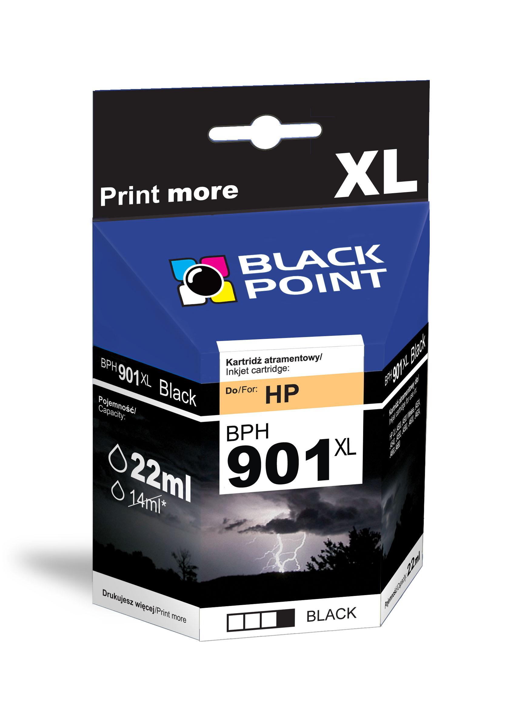 CMYK - Black Point tusz BPH901XLBK zastpuje HP CC654AE, czarny