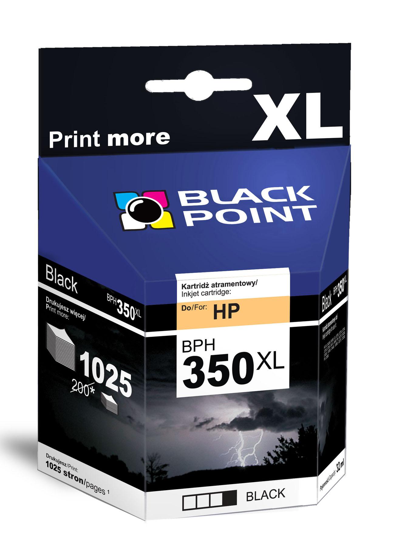 CMYK - Black Point tusz BPH350XL zastpuje HP CB336EE, czarny