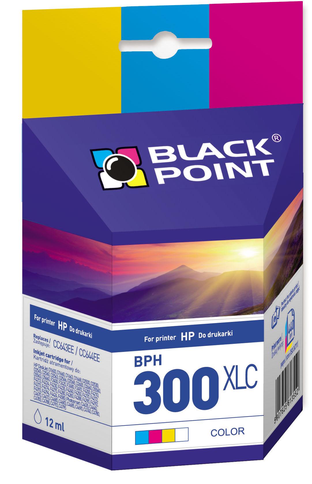 CMYK - Black Point tusz BPH300XLC zastpuje HP CC644EE, trjkolorowy