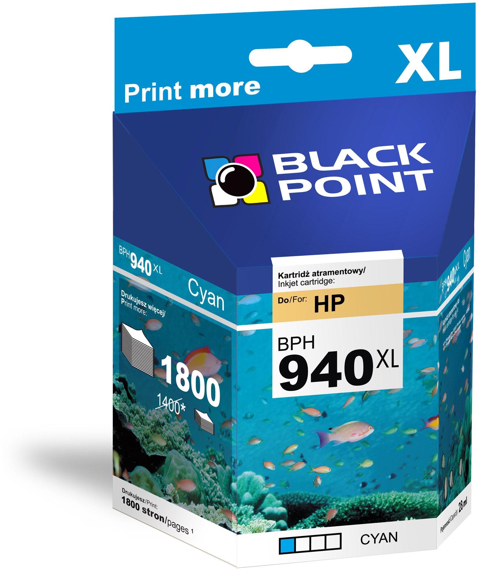 CMYK - Black Point tusz BPH940XLC zastpuje HP C4907AE, niebieski