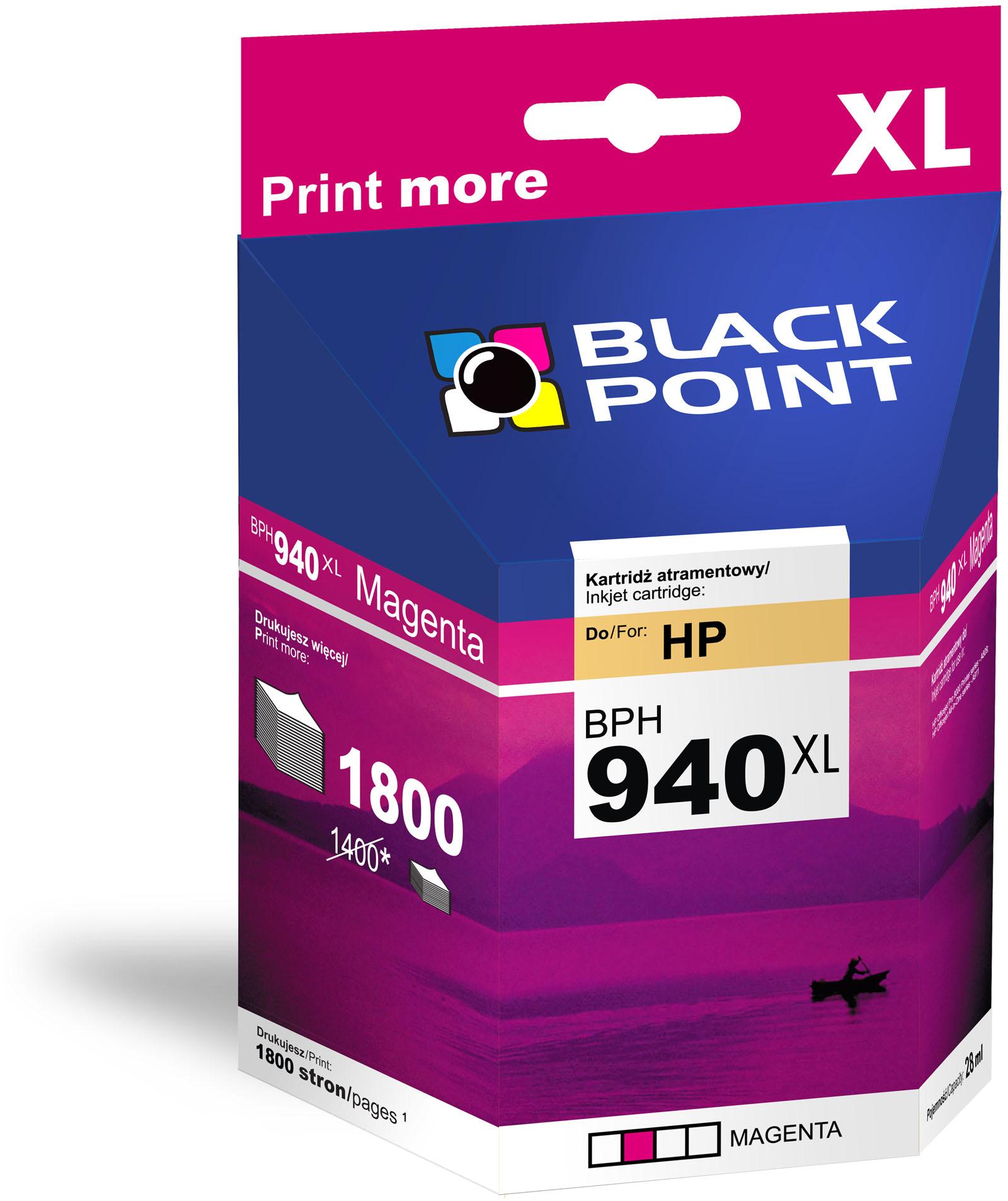 CMYK - Black Point tusz BPH940XLM zastpuje HP C4908AE, czerwony