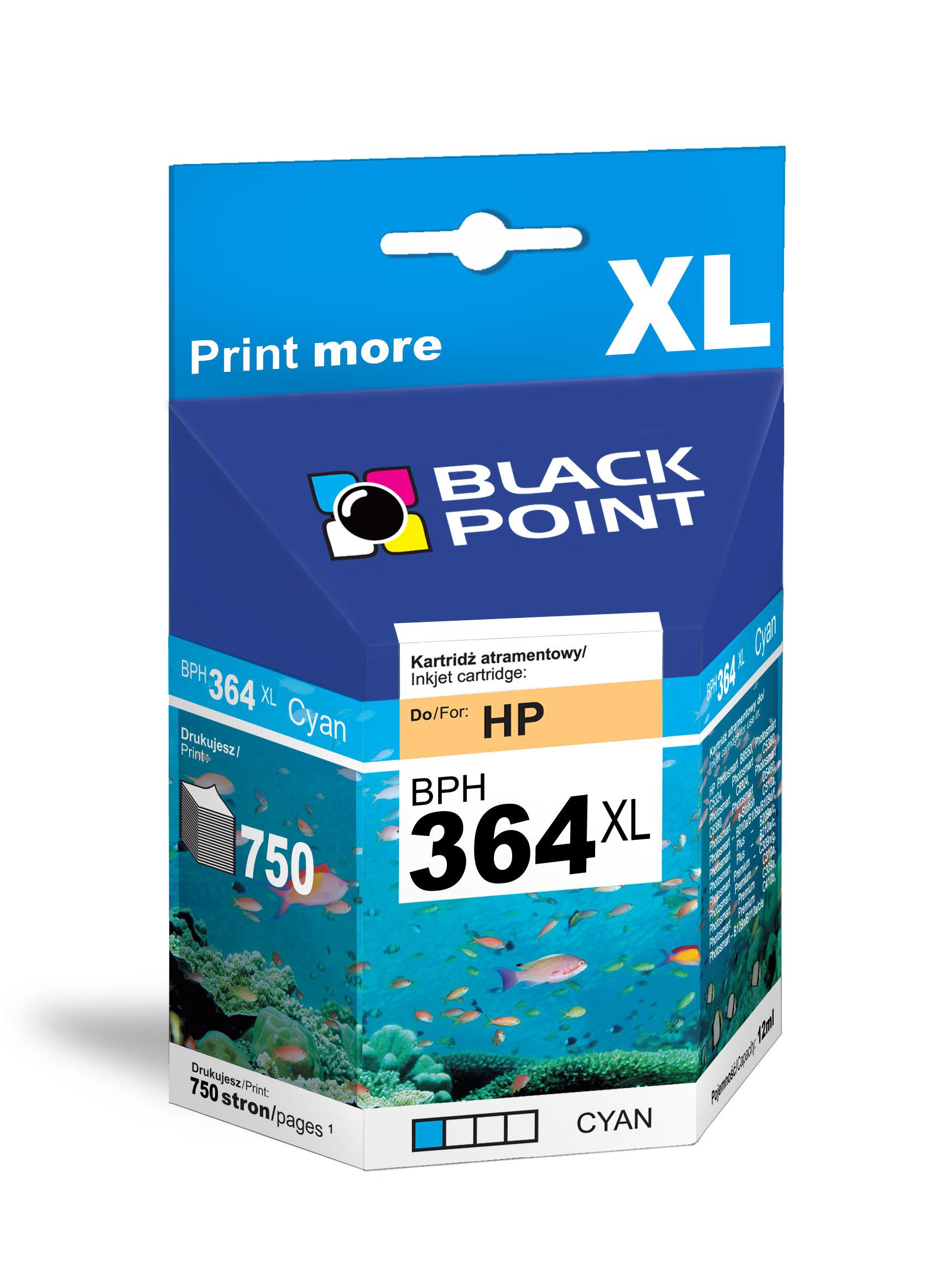 CMYK - Black Point tusz BPH364XLC zastpuje HP CB323EE, niebieski