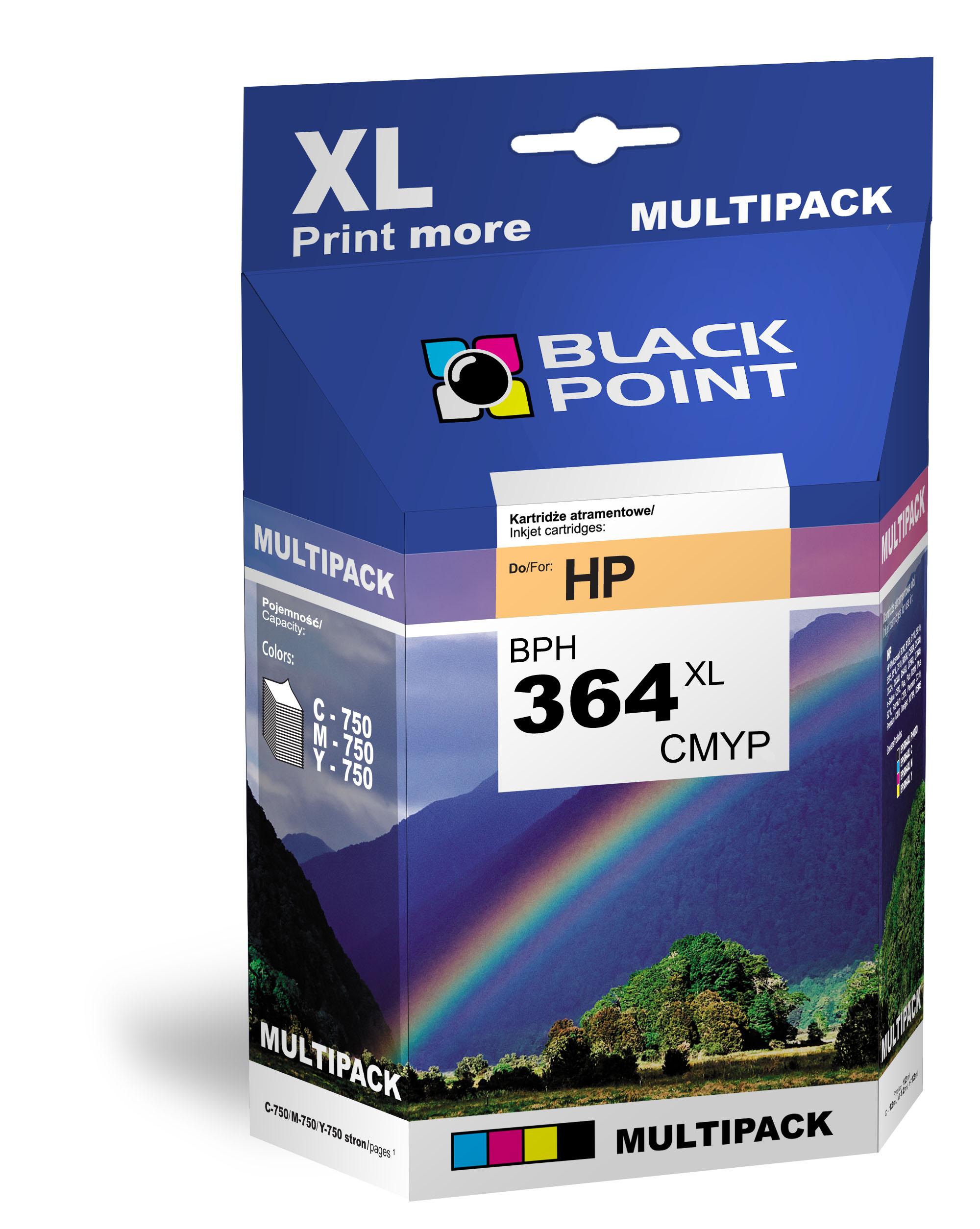 CMYK - Black Point tusz BPH364XLCMYP zastpuje HP b.d., MULTIPACK (CMYfoto)