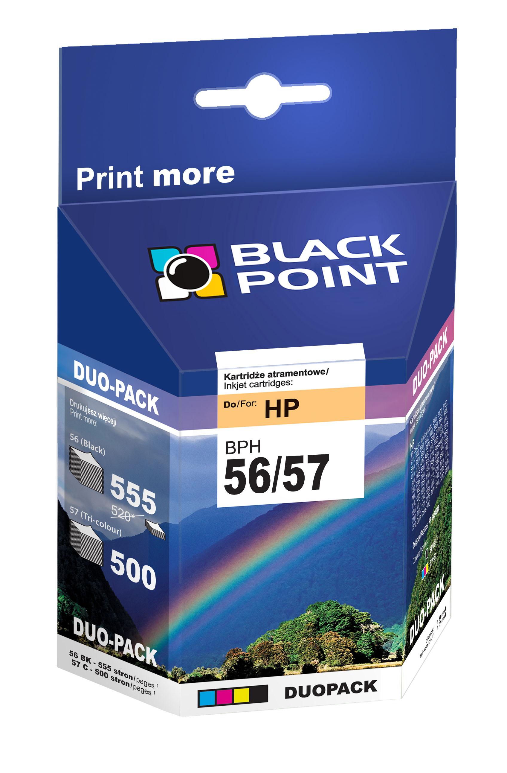 CMYK - Black Point tusz BPH56/57 zastpuje HP SA342AE, DWUPAK (CMYK)