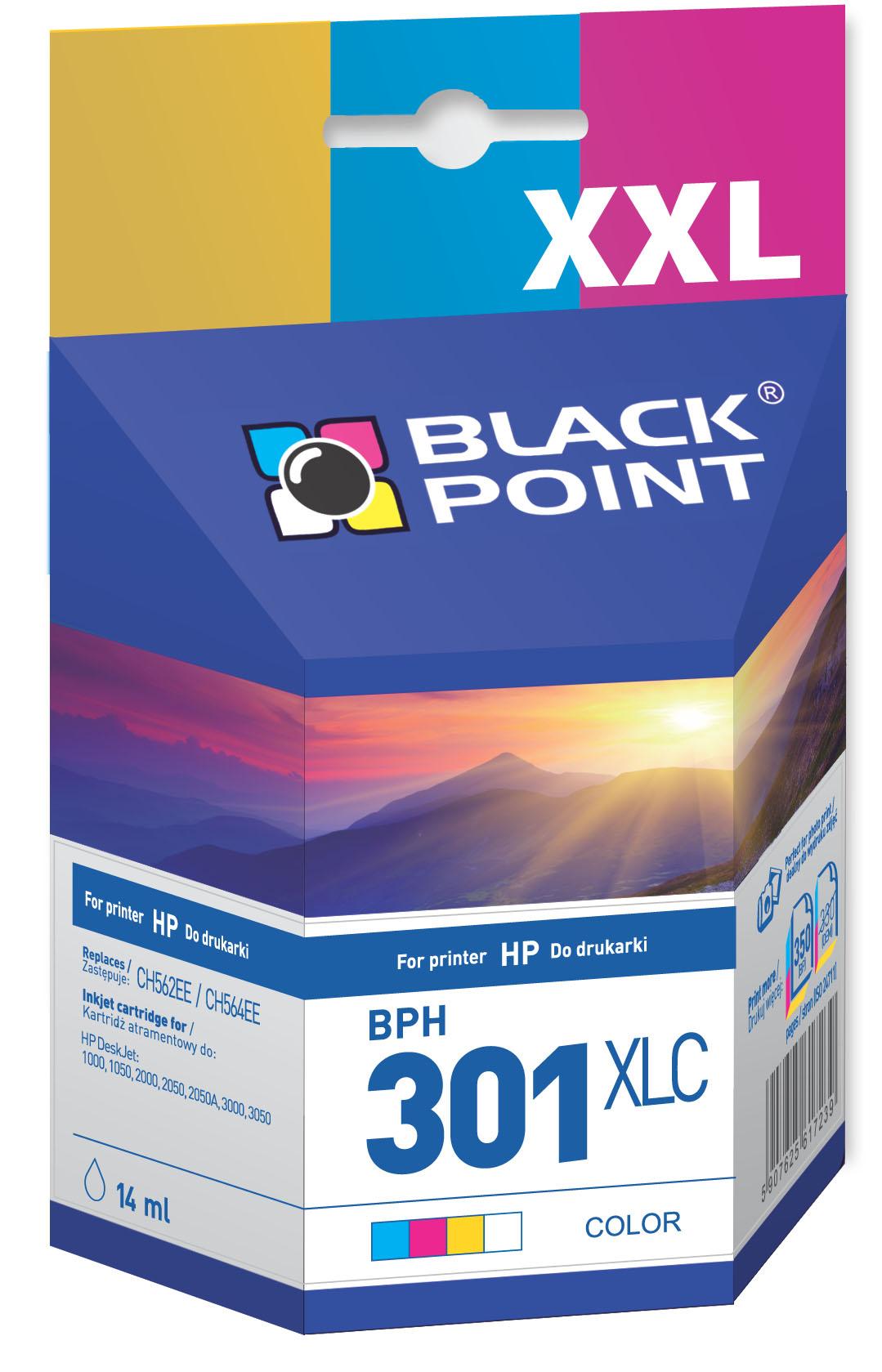 CMYK - Black Point tusz BPH301XLC zastpuje HP CH564EE, trjkolorowy