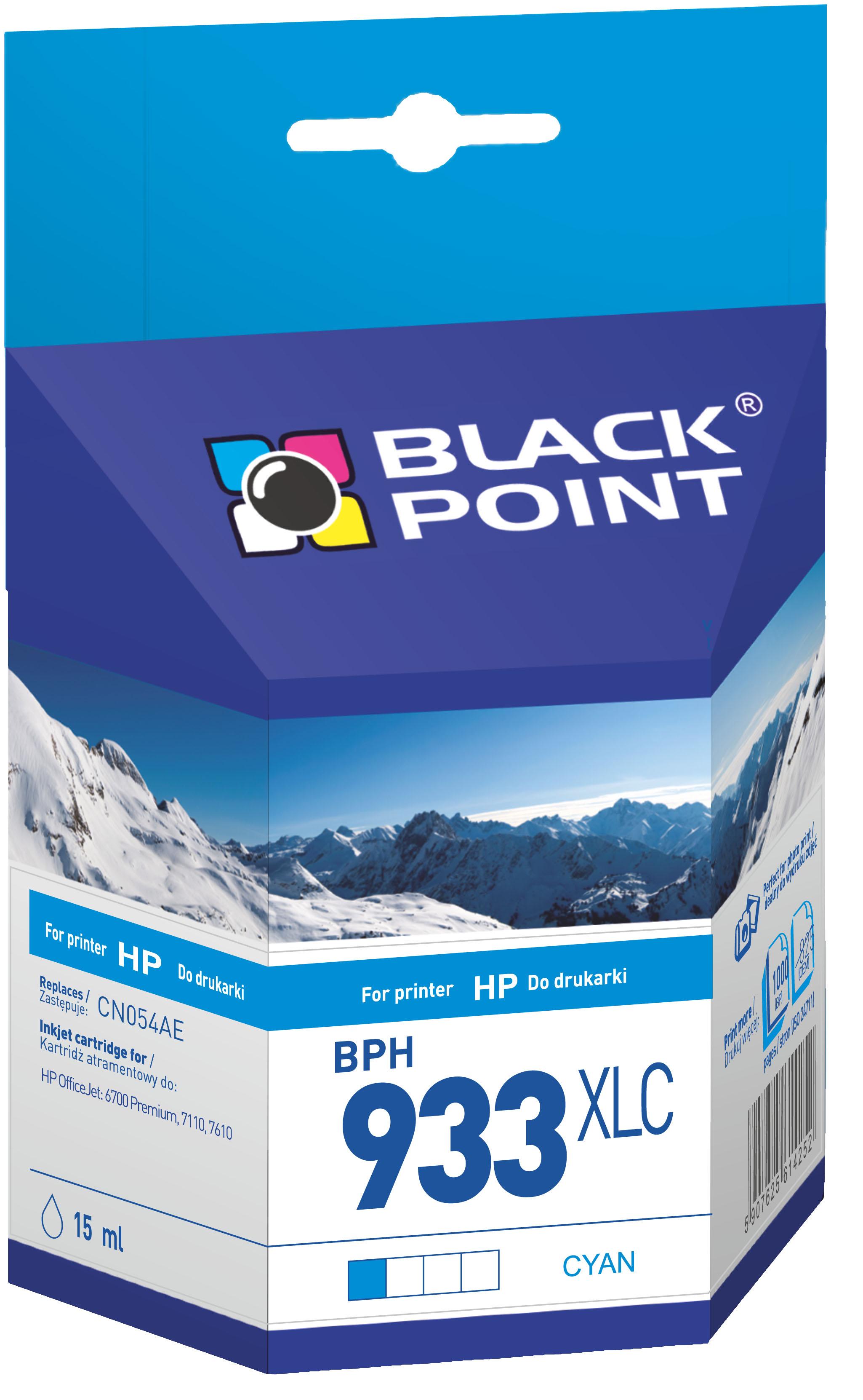 CMYK - Black Point tusz BPH933XLC zastpuje HP CN054AE, niebieski