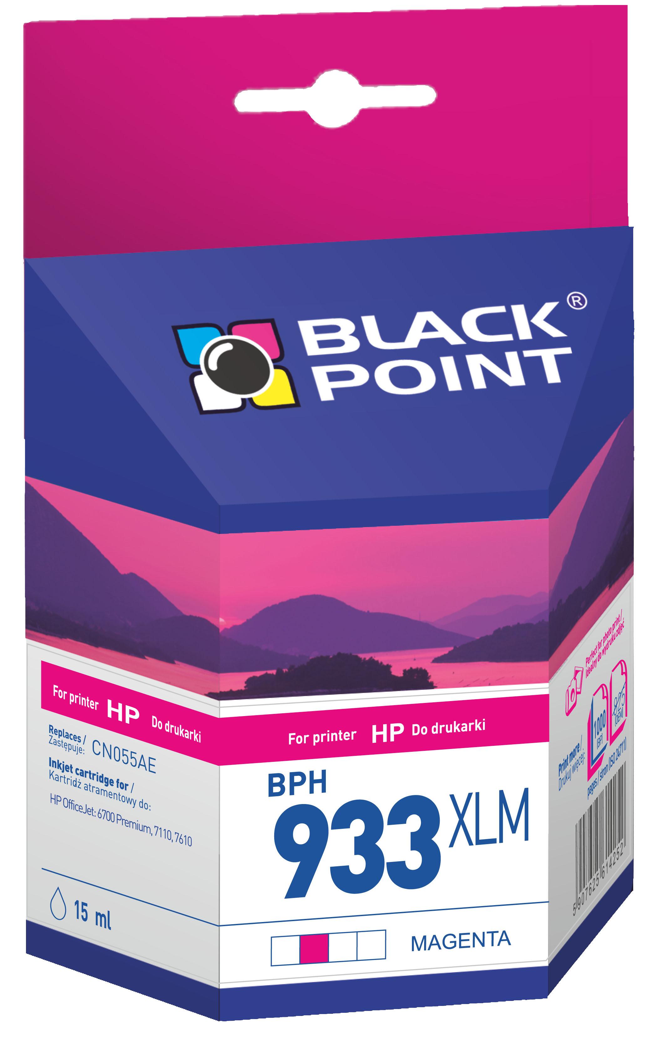 CMYK - Black Point tusz BPH933XLM zastpuje HP CN055AE, czerwony