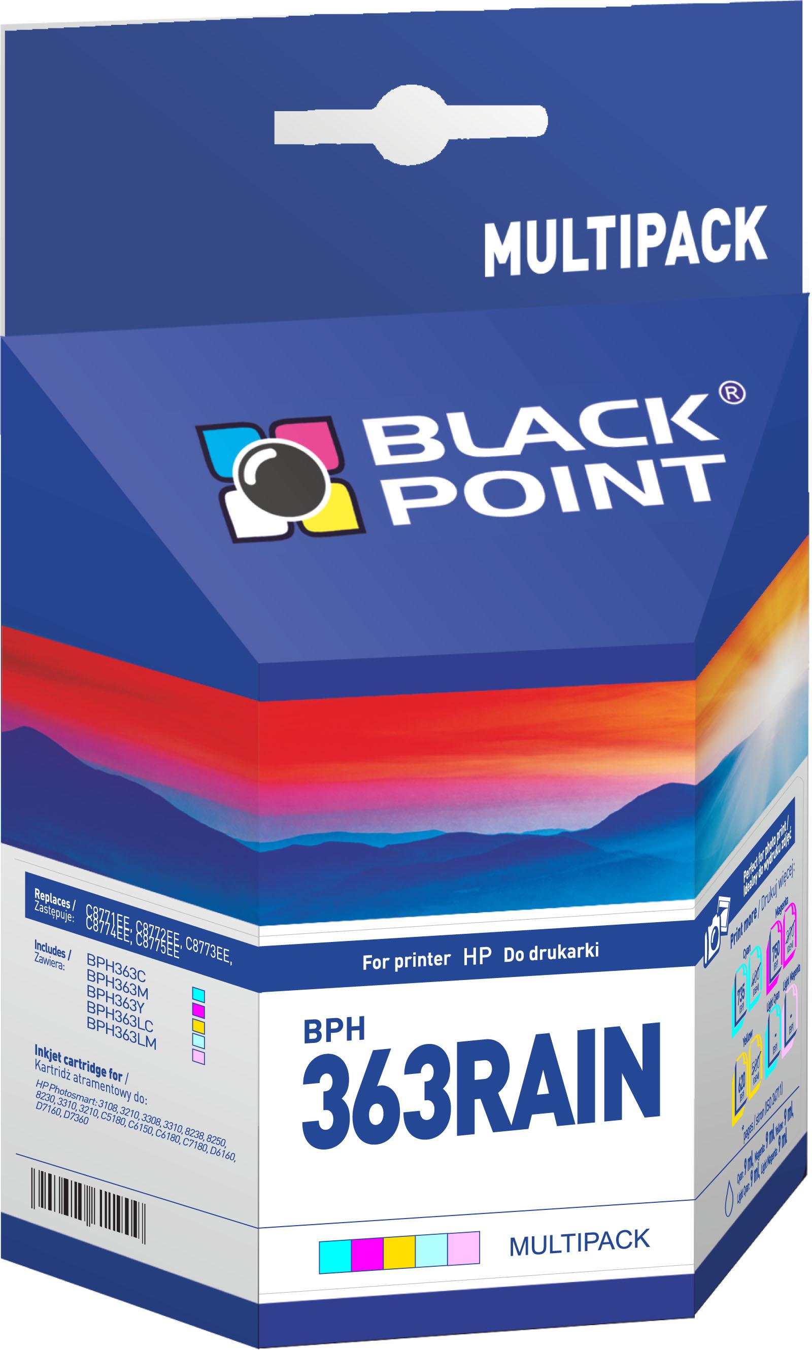 CMYK - Black Point tusz BPH363RAIN zastpuje HP b.d., MULTIPACK (CMYfoto)