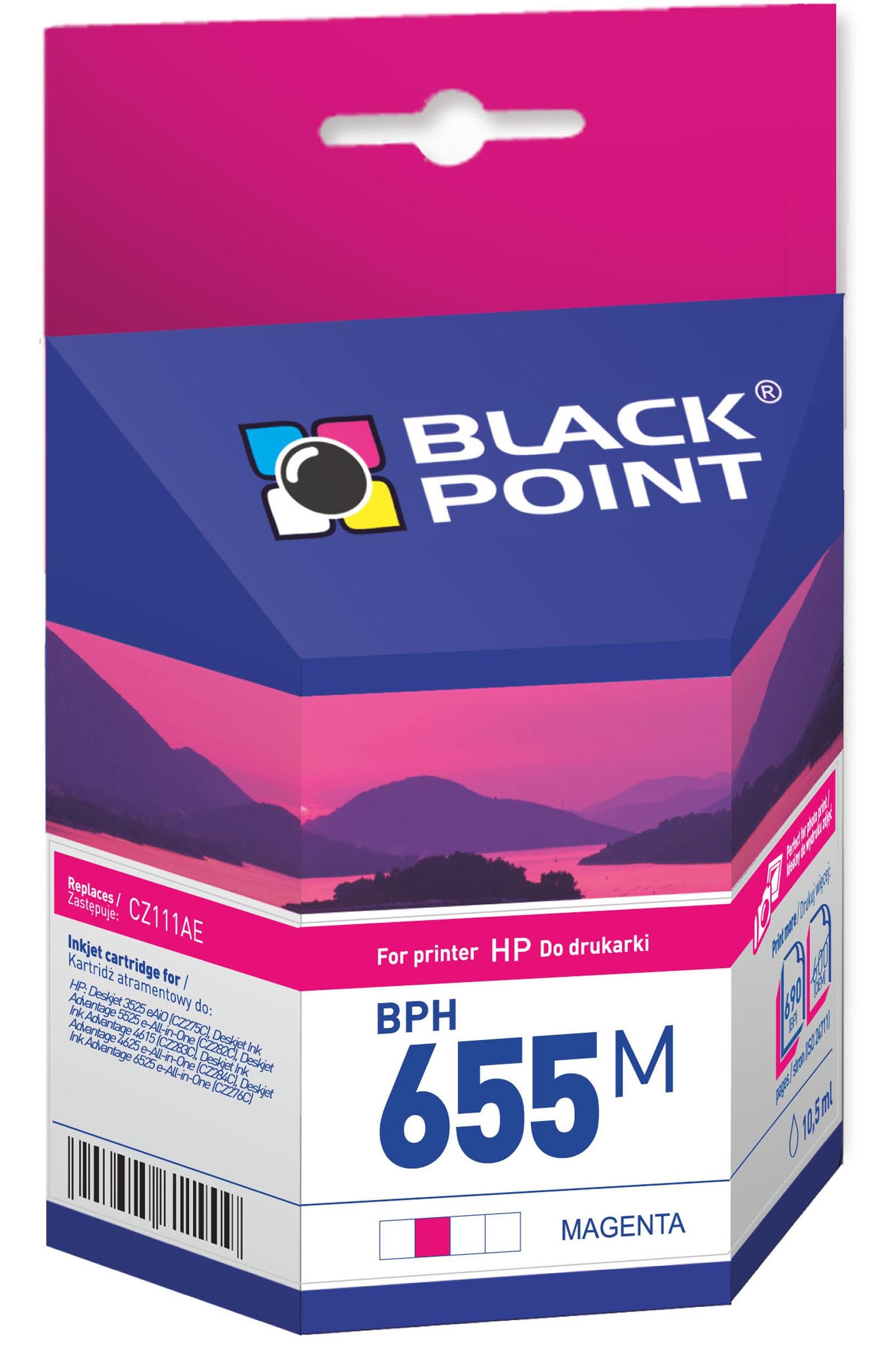 CMYK - Black Point tusz BPH655M zastpuje HP CZ111AE, czerwony