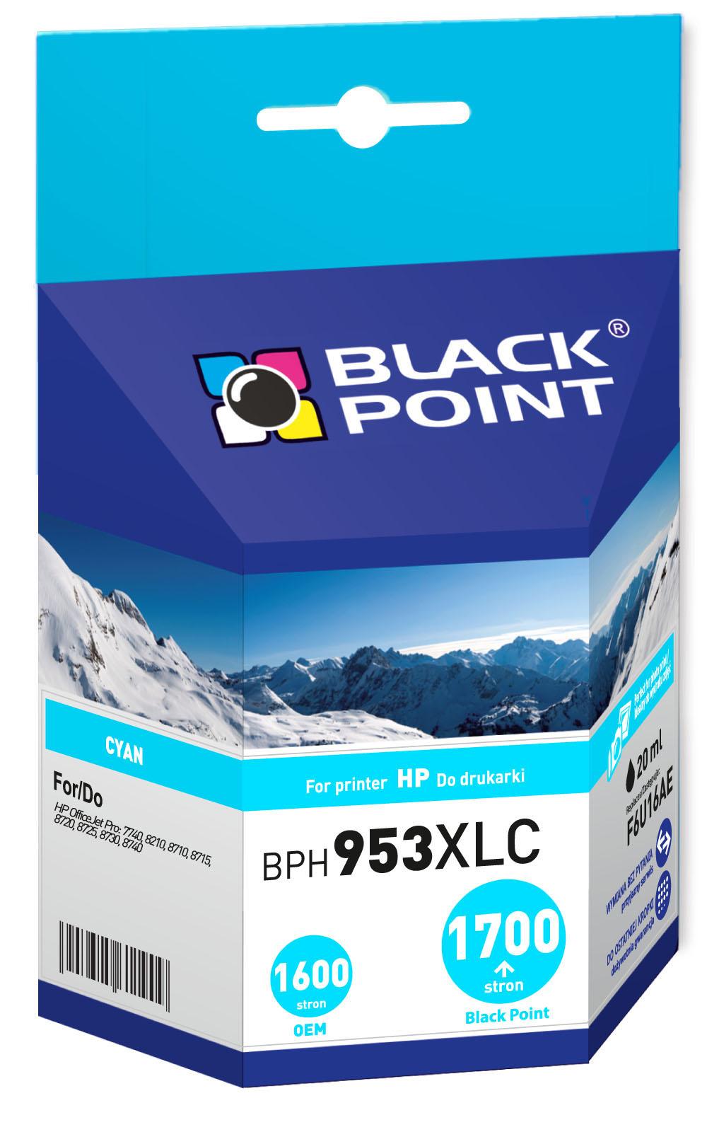CMYK - Black Point tusz BPH953XLC zastpuje HP F6U16AE cyan