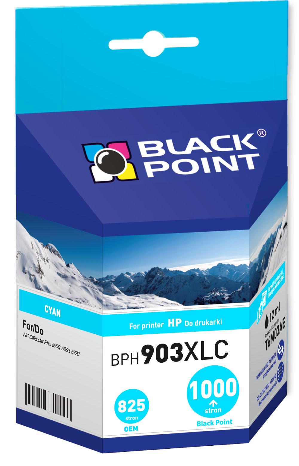 CMYK -  Black Point tusz BPH903XLC zastpuje HP T6M03AE cyan
