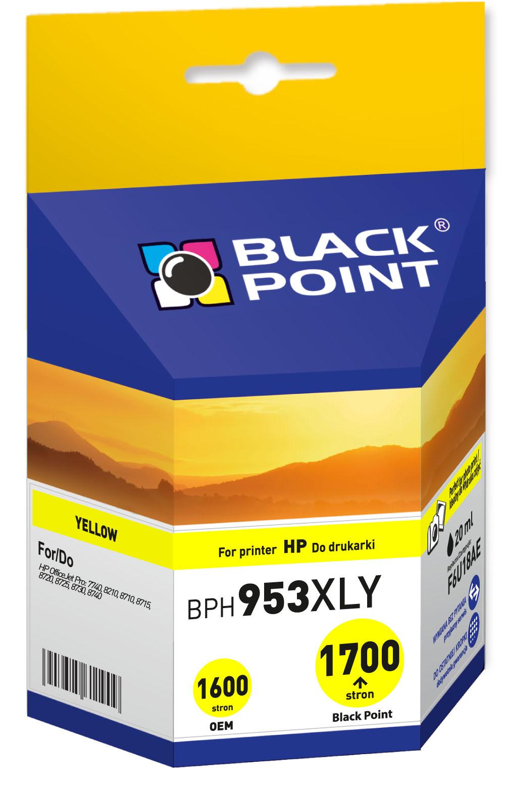 CMYK - Black Point tusz BPH953XLY zastpuje HP F6U18AE yellow