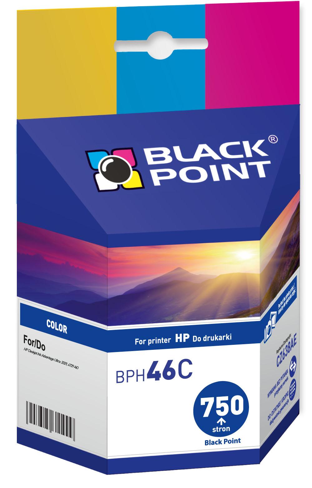CMYK - Black Point tusz BPH46C zastpuje HP CZ638AE, tricolor
