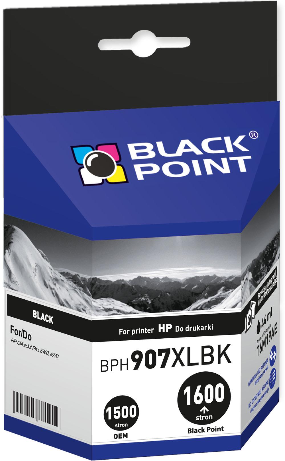 CMYK - Black Point tusz BPH907XLBK zastpuje HP T6M19AE black
