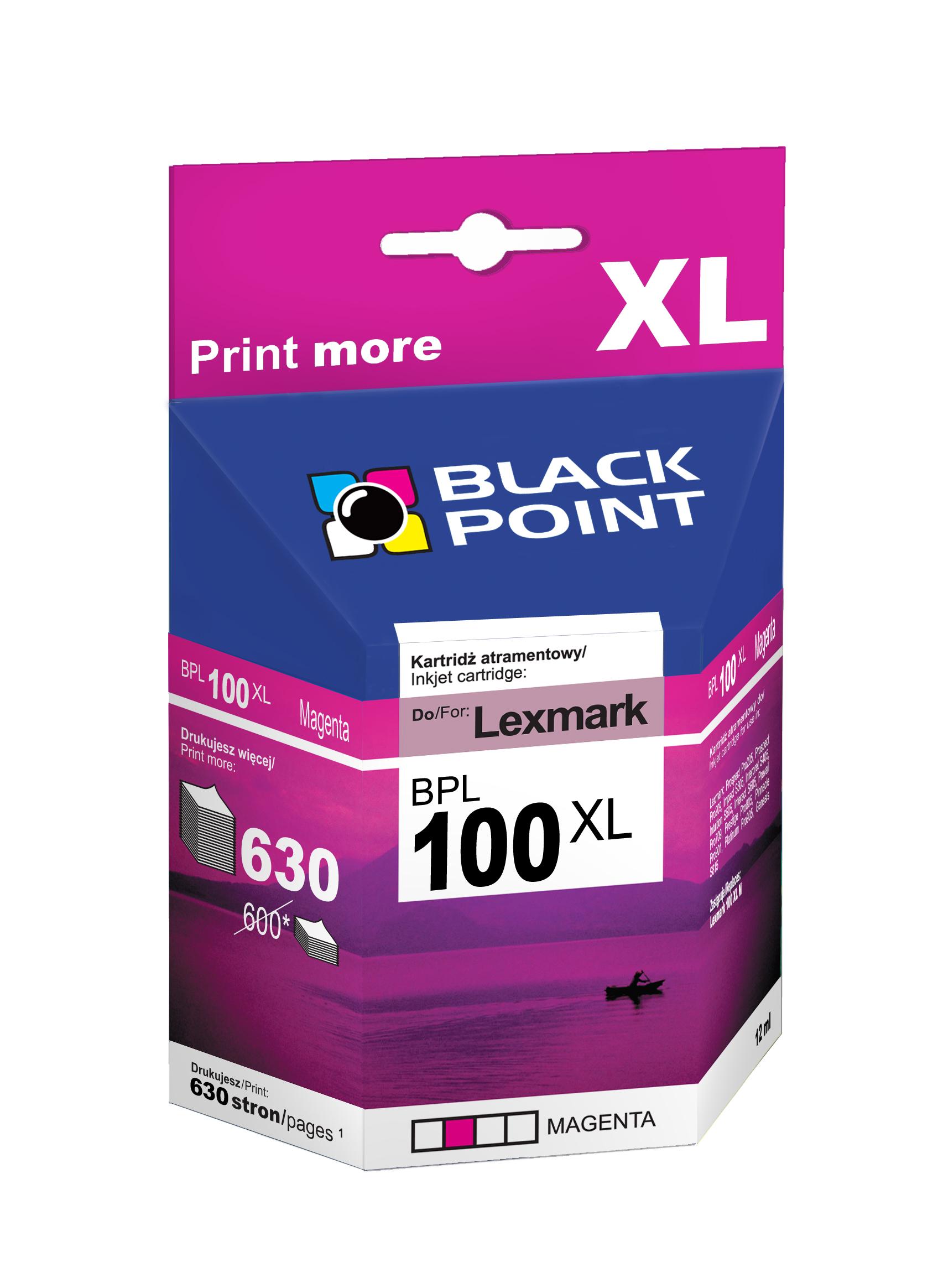 CMYK - Black Point tusz BPL100XLM zastpuje Lexmark 14N0901E, czerwony