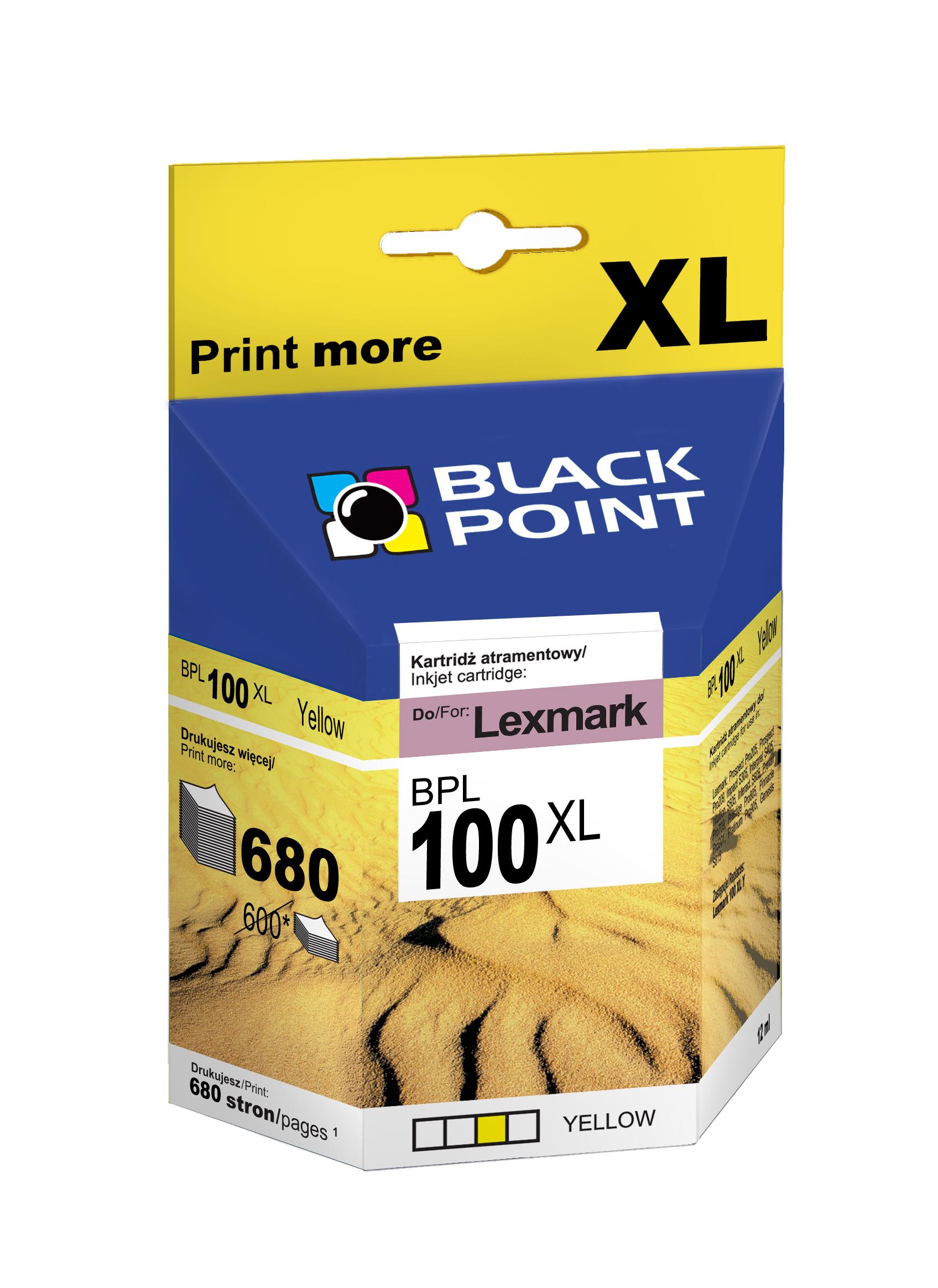 CMYK - Black Point tusz BPL100XLY zastpuje Lexmark 14N0902E, ty