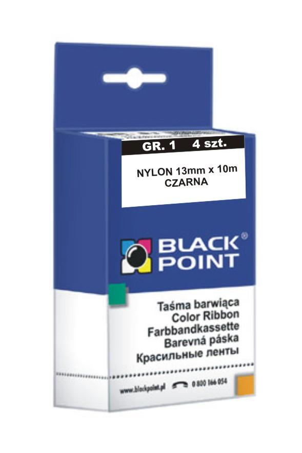CMYK - Black Point taśma barwiąca KBPGR1CZ gr. 1 - 13 mm x 10 m, czarna , 4 szt.