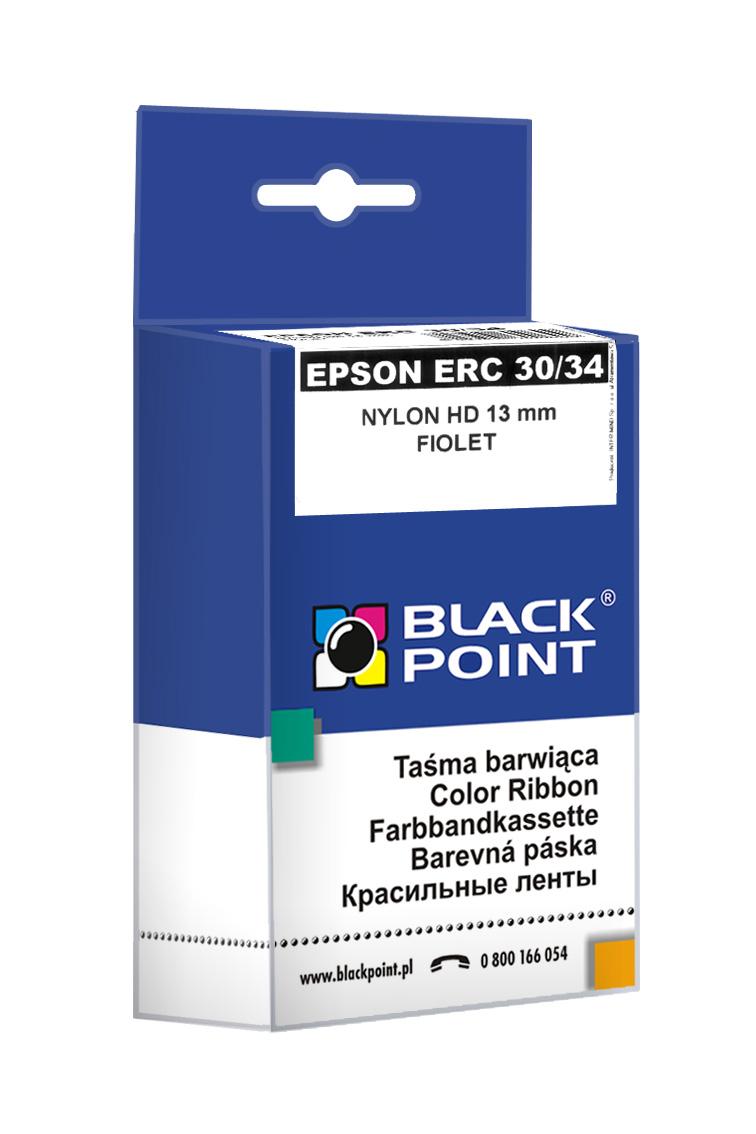 CMYK - Black Point taśma barwiąca KBPE30F zastępuje Epson ERC 30 / 34 , czerwona, 12,7 mm / 4 m