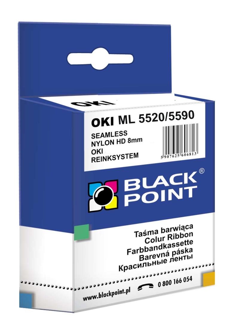 CMYK - Black Point taśma barwiąca KBPO5520 zastępuje Oki ML 5520 / 5590, czarna, 8 mm / 1,6 m