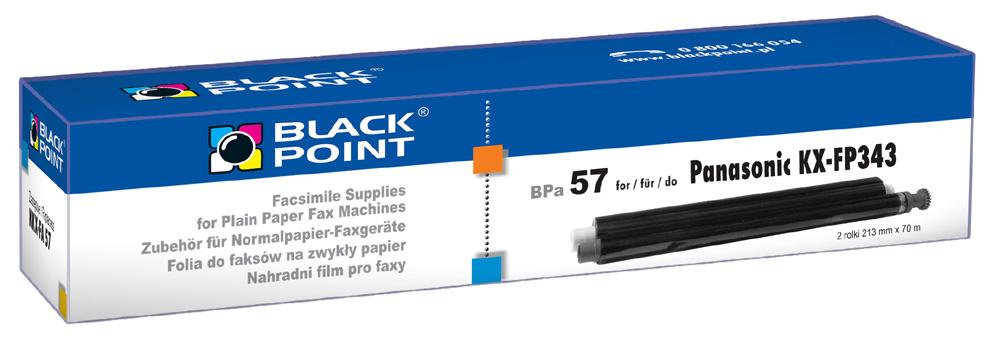 CMYK - Black Point folia TTR do faksów BPPA57 zastępuje Panasonic KX - FA 57 X/A, 2 rolki: 213 mm / 75 m