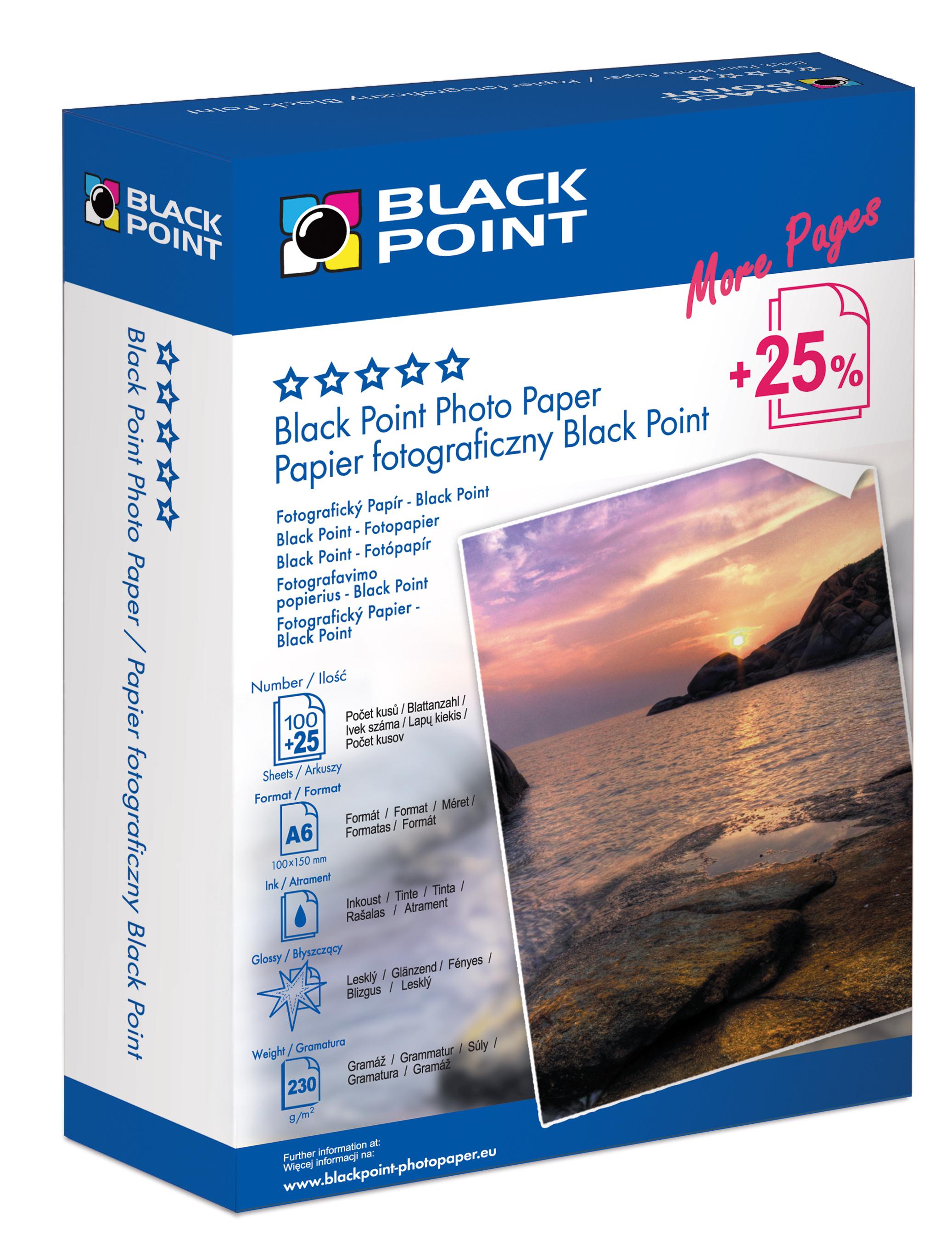 CMYK - Black Point papier fotograficzny PFA6G230B, A6, 230 g, 125 ark, bysk