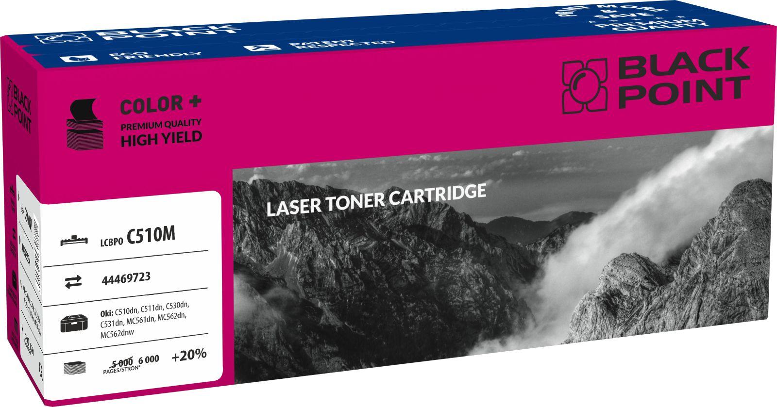CMYK - Black Point toner LCBPOC510M zastpuje Oki 44469723, czerwony