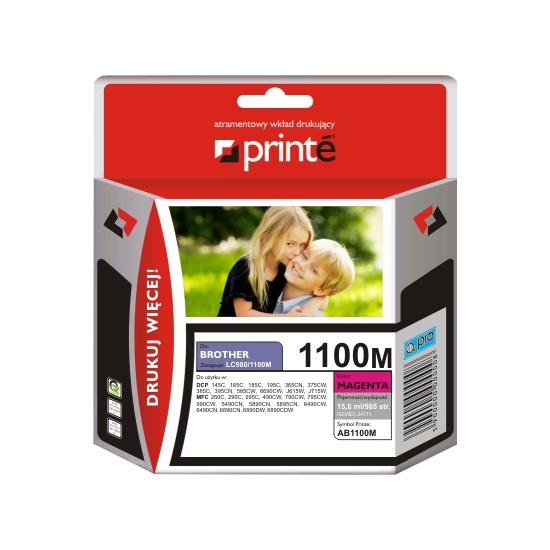 CMYK - Print tusz AB1100M zastpuje Brother LC1100M / LC980M, czerwony